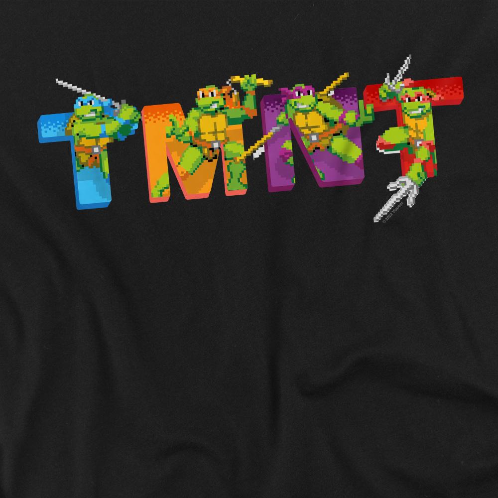 Black - Back - Teenage Mutant Ninja Turtles Unisex Adult Arcade Main Screen T-Shirt
