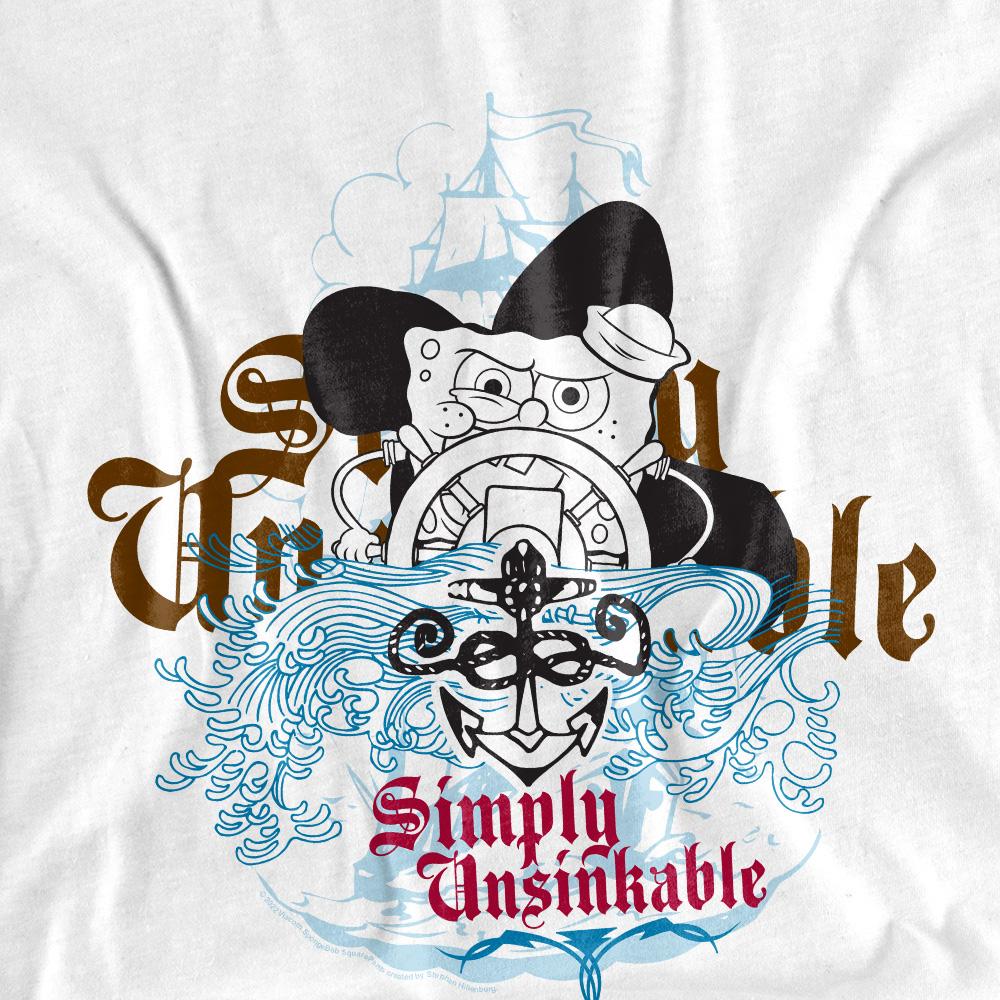 White - Back - SpongeBob SquarePants Unisex Adult Simply Unsinkable T-Shirt