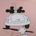 Dusky Pink - Side - Disney Womens-Ladies Mickey & Minnie Mouse Hearts Crop Sweatshirt