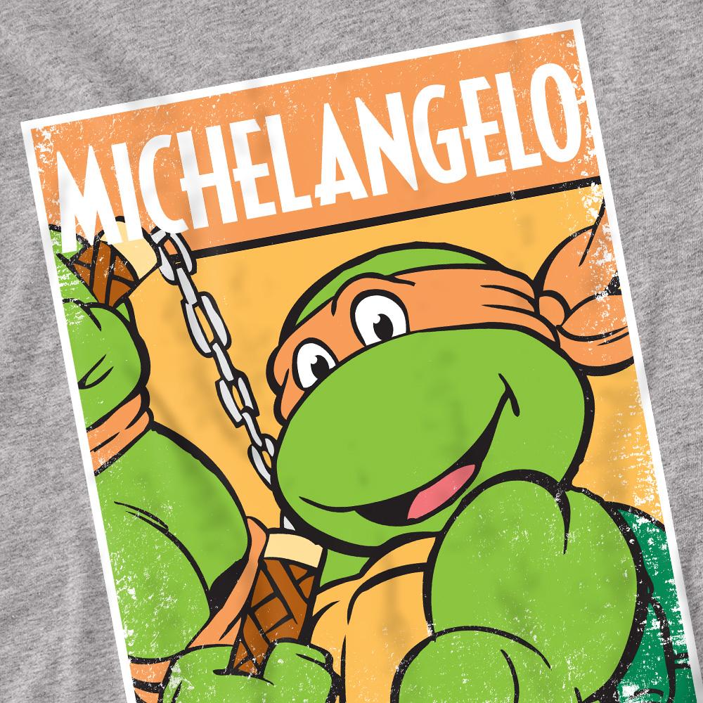 Sport Heather - Back - Teenage Mutant Ninja Turtles Unisex Adult Michelangelo T-Shirt