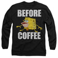 Black - Front - SpongeBob SquarePants Unisex Adult Before Coffee Meme T-Shirt
