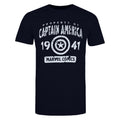 Navy-White - Front - Marvel Mens Property Of Captain America T-Shirt