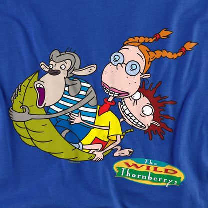 Royal Blue - Back - The Wild Thornberrys Unisex Adult On Leaf Eliza Darwin & Donny T-Shirt