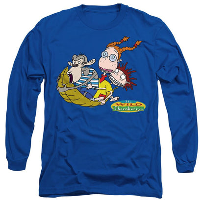 Royal Blue - Side - The Wild Thornberrys Unisex Adult On Leaf Eliza Darwin & Donny T-Shirt