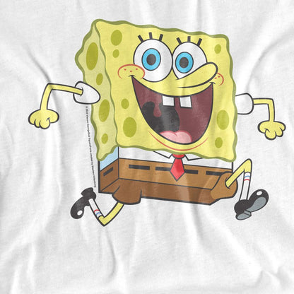 White - Back - SpongeBob SquarePants Unisex Adult Happy Running T-Shirt