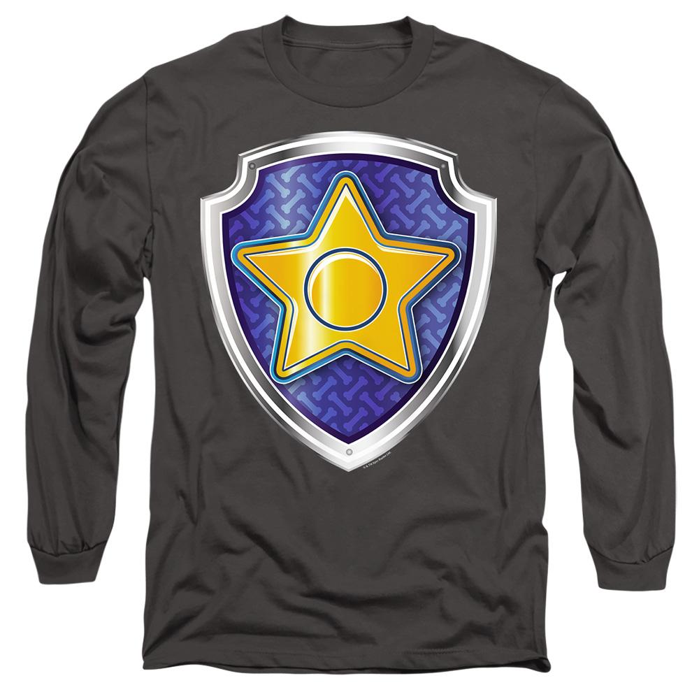 Charcoal - Side - Paw Patrol Unisex Adult Chase Badge T-Shirt