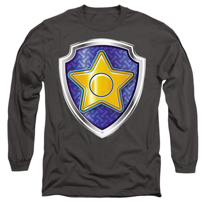Charcoal - Side - Paw Patrol Unisex Adult Chase Badge T-Shirt