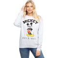 Light Grey-Black - Lifestyle - Disney Womens-Ladies Hello Mickey Mouse Sweatshirt