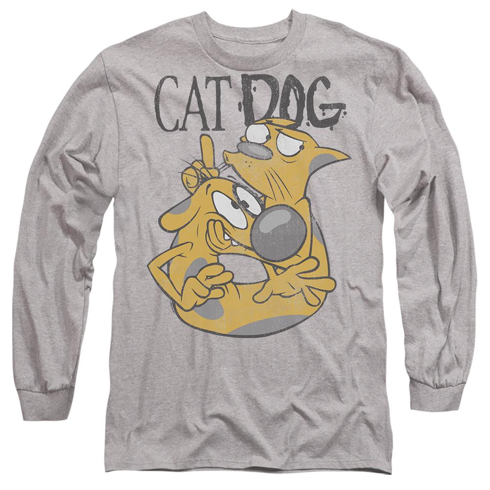 Sport Heather - Side - CatDog Unisex Adult Stuck Together T-Shirt