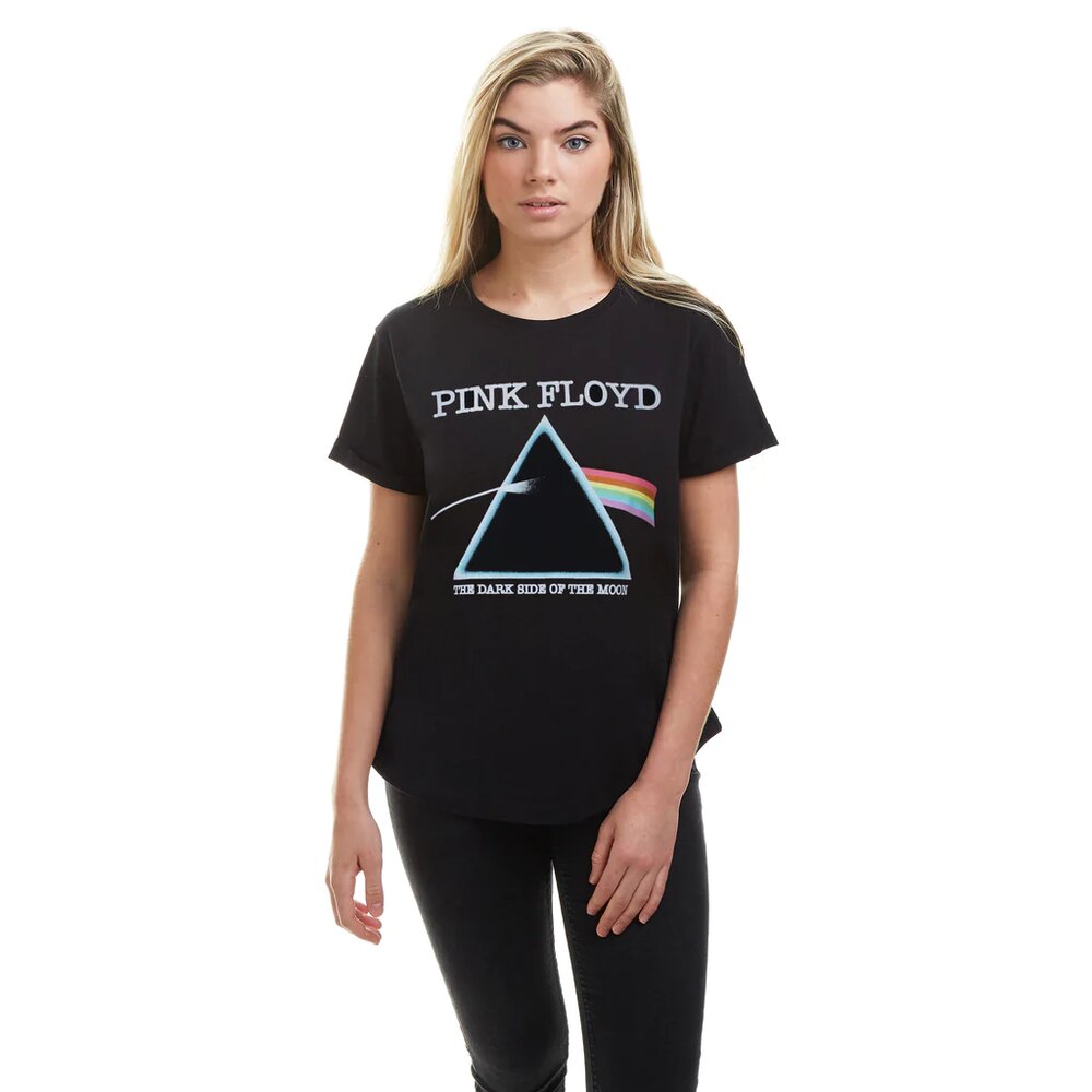 Black - Side - Pink Floyd Womens-Ladies Dark Side Of The Moon T-Shirt