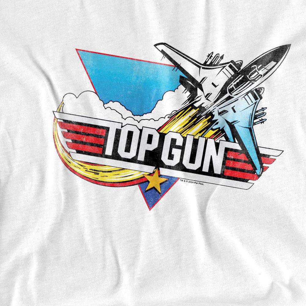 White - Back - Top Gun Unisex Adult Jet Swoop Logo T-Shirt