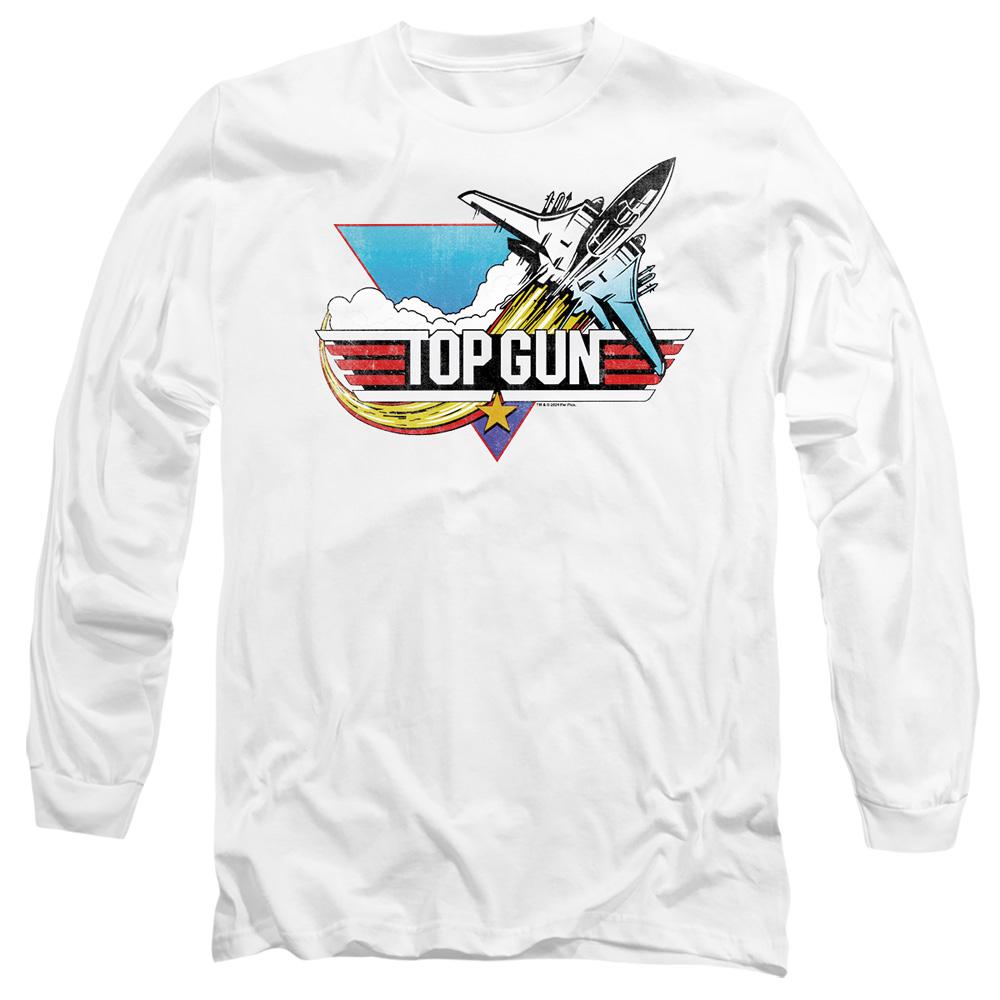 White - Side - Top Gun Unisex Adult Jet Swoop Logo T-Shirt