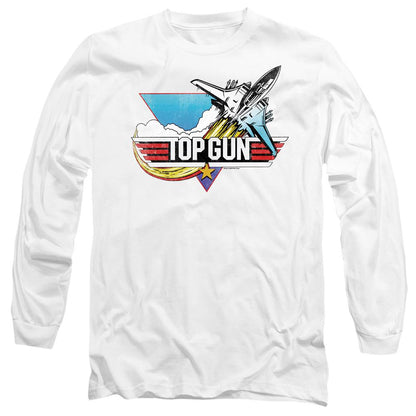 White - Side - Top Gun Unisex Adult Jet Swoop Logo T-Shirt