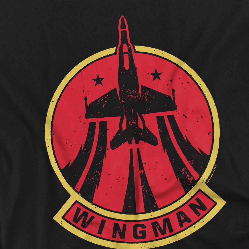 Black - Back - Top Gun Unisex Adult Wingman Logo T-Shirt