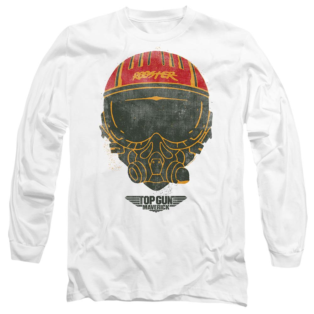 White - Side - Top Gun Unisex Adult Rooster Helmet T-Shirt