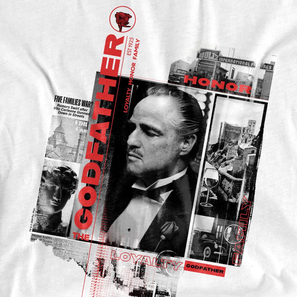 White - Back - The Godfather Unisex Adult Don Vito Corleone Collage T-Shirt