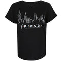 Black-White - Front - Friends Womens-Ladies Skyline T-Shirt