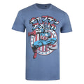 Indigo - Front - Captain America Mens Japanese Washed T-Shirt