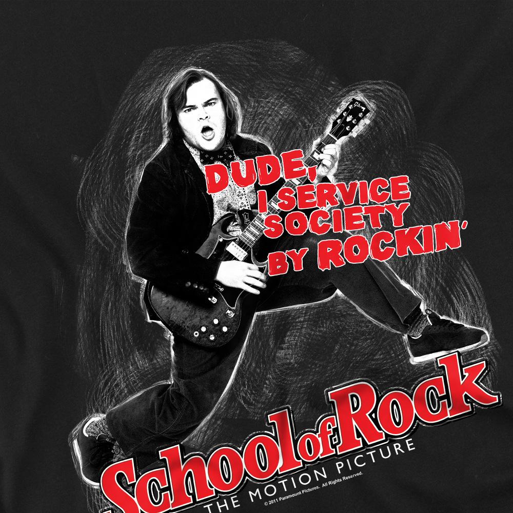 Black - Back - School of Rock Unisex Adult Rockin T-Shirt