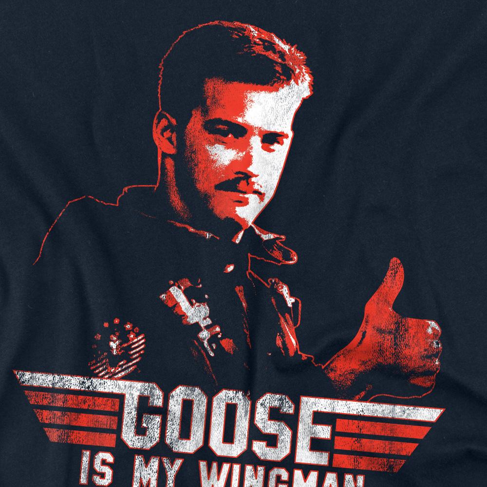 Navy - Back - Top Gun Unisex Adult Wingman Goose T-Shirt