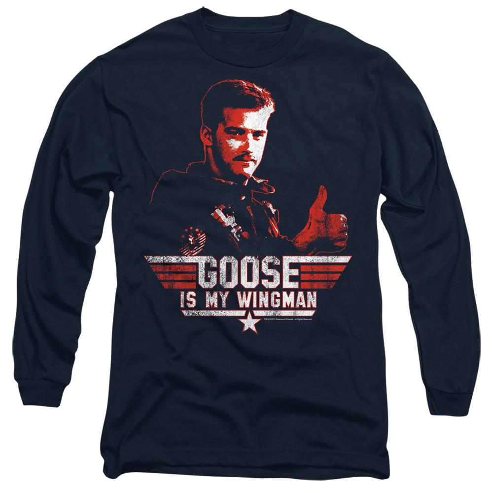 Navy - Side - Top Gun Unisex Adult Wingman Goose T-Shirt