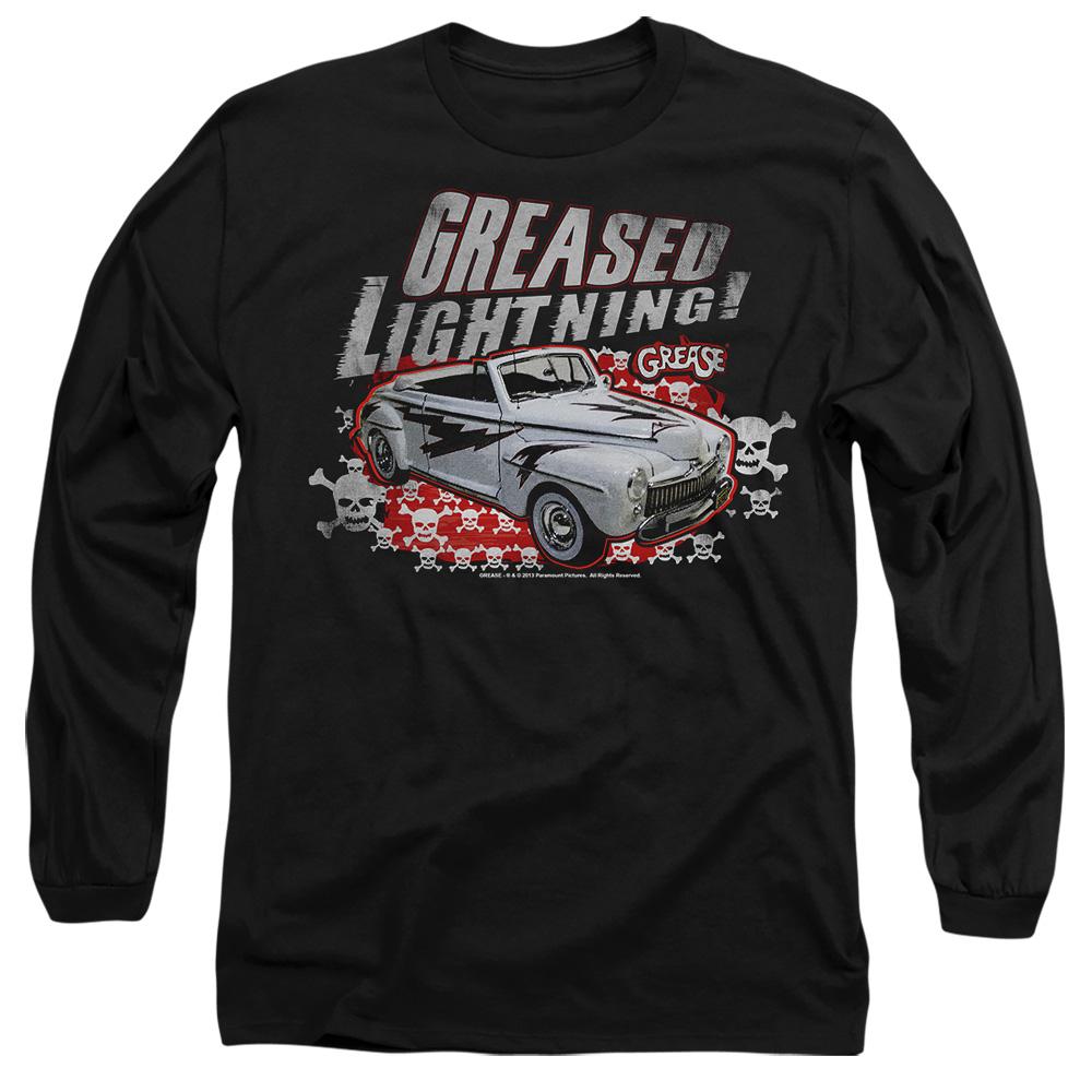 Black - Side - Grease Unisex Adult Greased Lightening T-Shirt