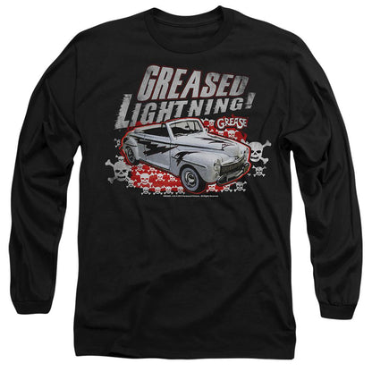 Black - Side - Grease Unisex Adult Greased Lightening T-Shirt