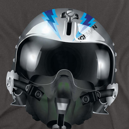 Charcoal - Back - Top Gun Unisex Adult Iceman Helmet T-Shirt