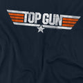 Navy - Side - Top Gun Unisex Adult Distressed Logo T-Shirt