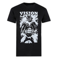 Black-White - Front - Marvel Mens Vision Monochrome T-Shirt