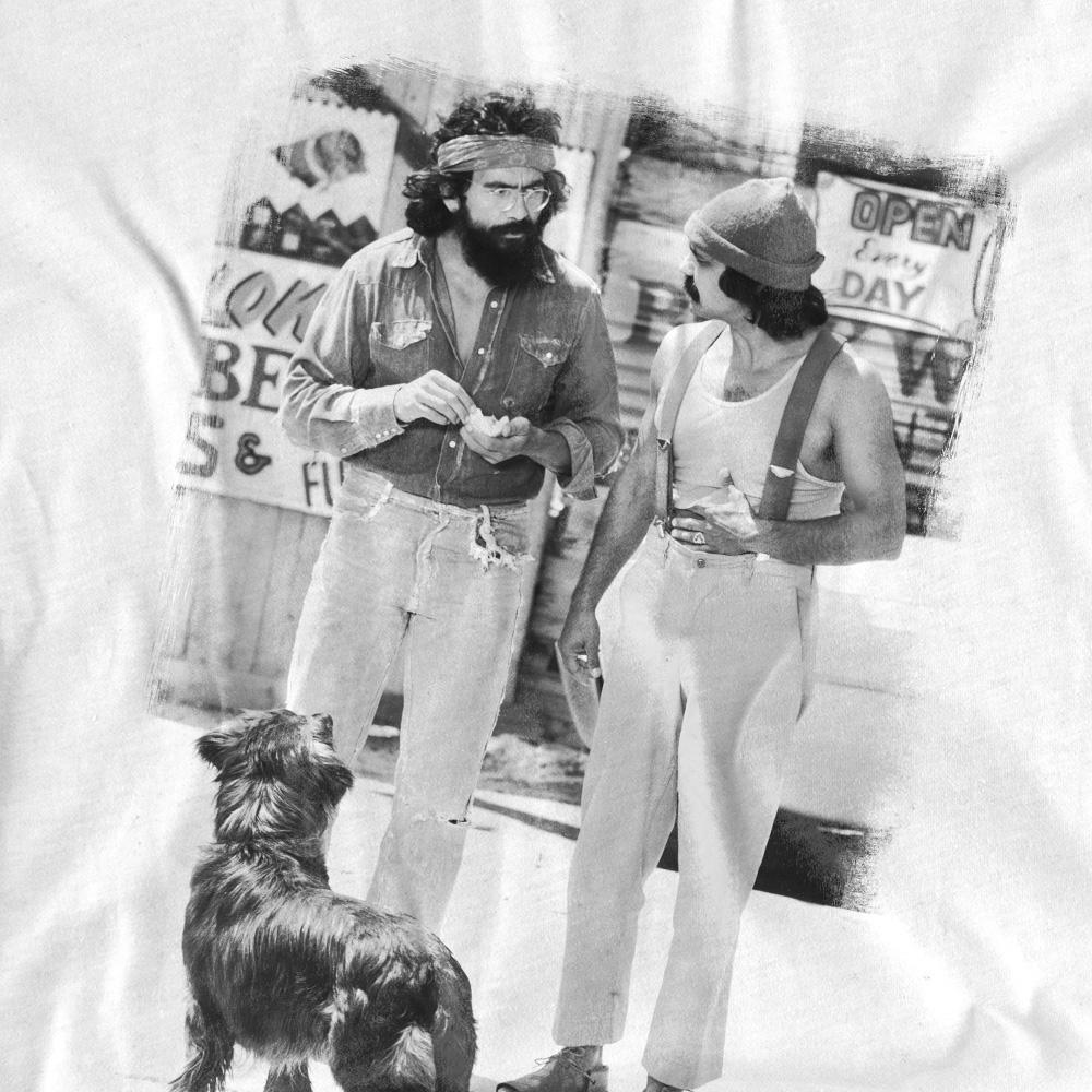 White - Back - Cheech & Chong Unisex Adult Up In Smoke Dog T-Shirt