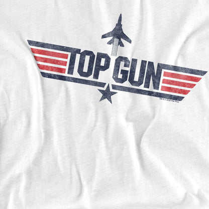 White - Back - Top Gun Unisex Adult Logo T-Shirt