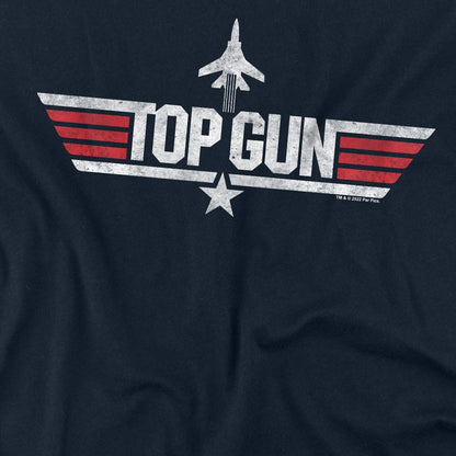 Navy - Side - Top Gun Unisex Adult Logo T-Shirt