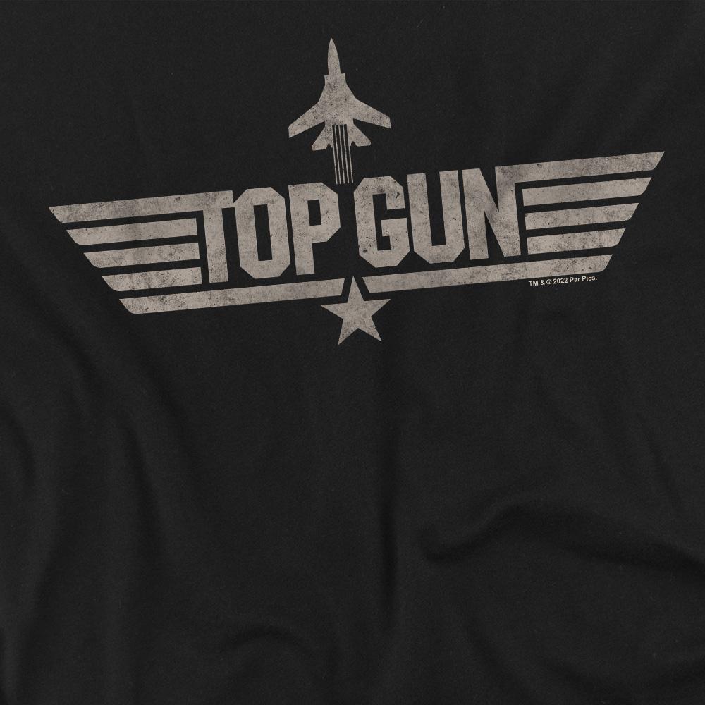 Black - Side - Top Gun Unisex Adult Monotone Logo T-Shirt