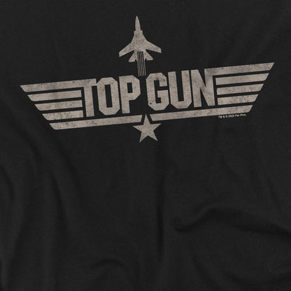 Black - Side - Top Gun Unisex Adult Monotone Logo T-Shirt