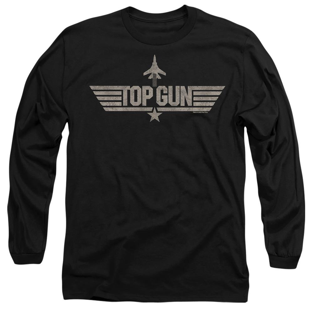 Black - Front - Top Gun Unisex Adult Monotone Logo T-Shirt