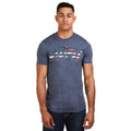 Heather Navy-Red-White - Side - Ford Mens Mustang GT American Flag T-Shirt