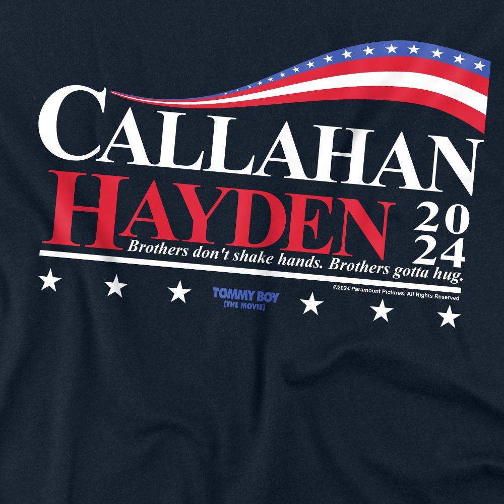 Navy - Back - Tommy Boy Unisex Adult Callahan And Hayden For President 2024 T-Shirt