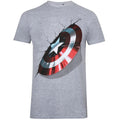 Grey - Front - Captain America Mens 3D Heather T-Shirt