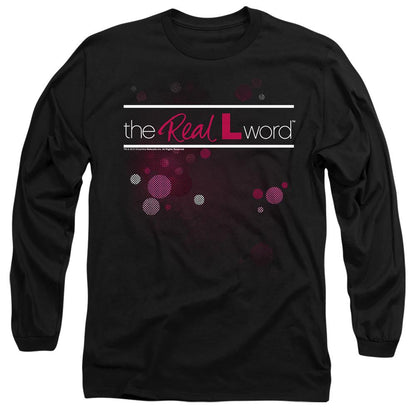Black - Side - The Real L Word Unisex Adult Flashy Logo T-Shirt