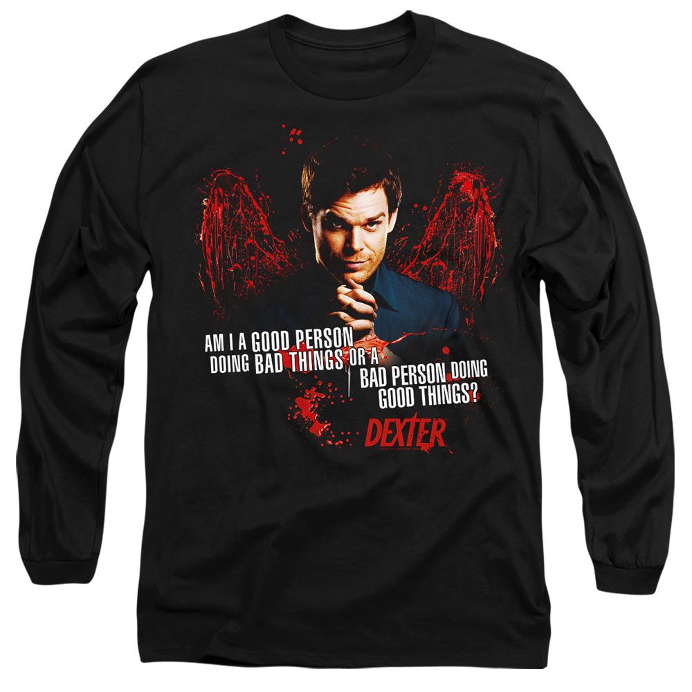 Black - Front - Dexter Unisex Adult Good Bad T-Shirt