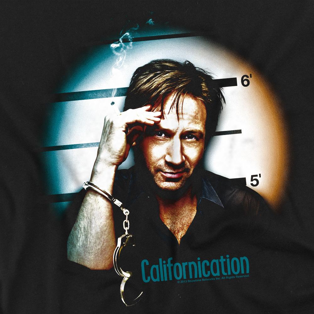 Black - Back - Californication Unisex Adult In Handcuffs T-Shirt
