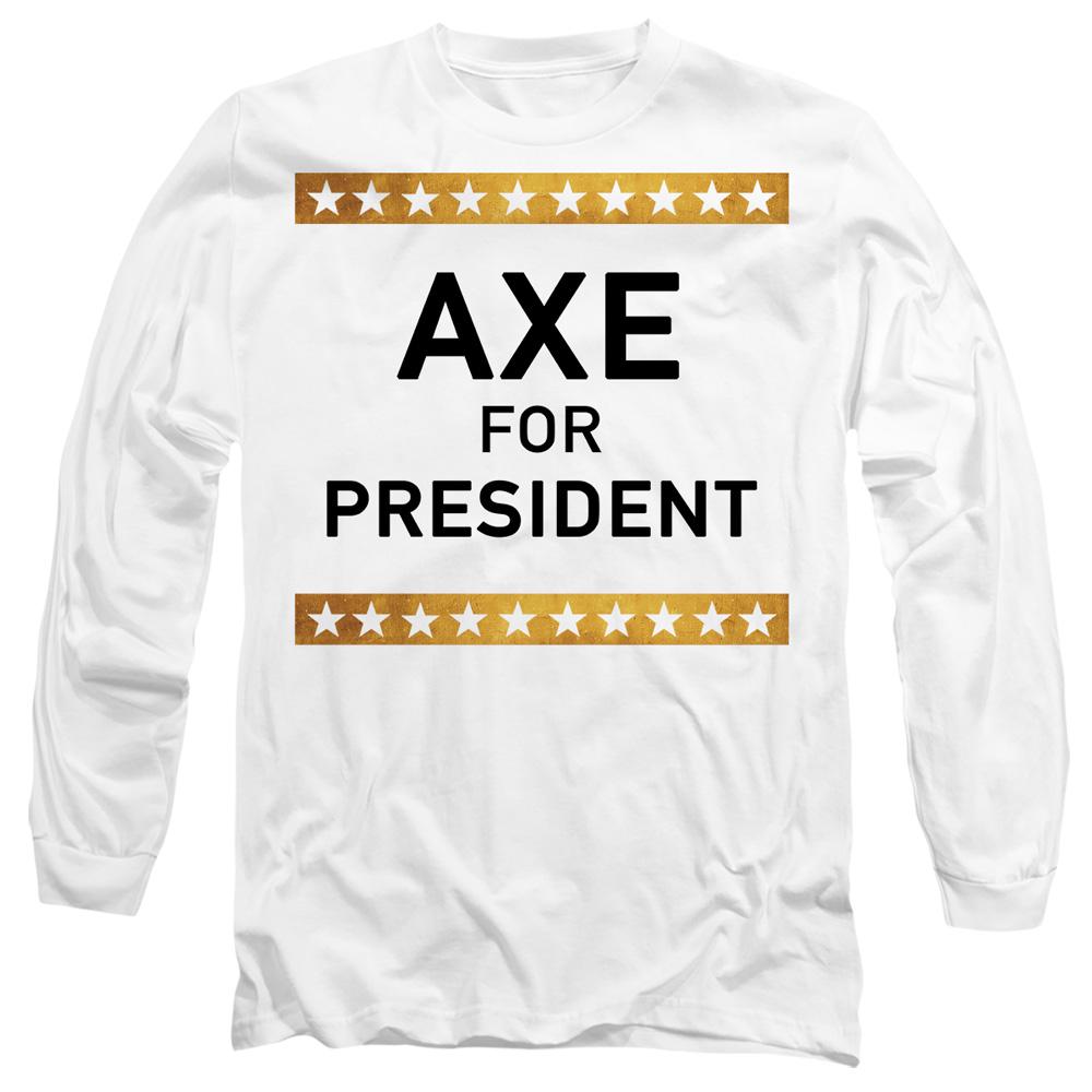 White - Side - Billions Unisex Adult Axe For President T-Shirt
