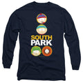 Navy - Front - South Park Unisex Adult Solid Circles T-Shirt