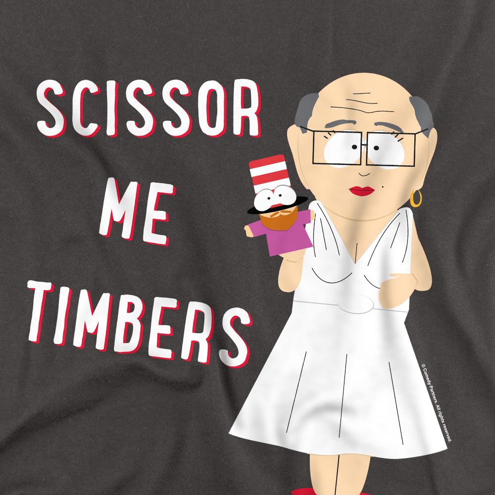 Charcoal - Back - South Park Unisex Adult Scissor Me Timbers T-Shirt