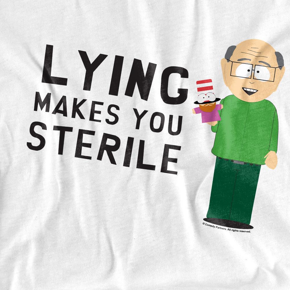 White - Back - South Park Unisex Adult Lying Makes You Sterile T-Shirt