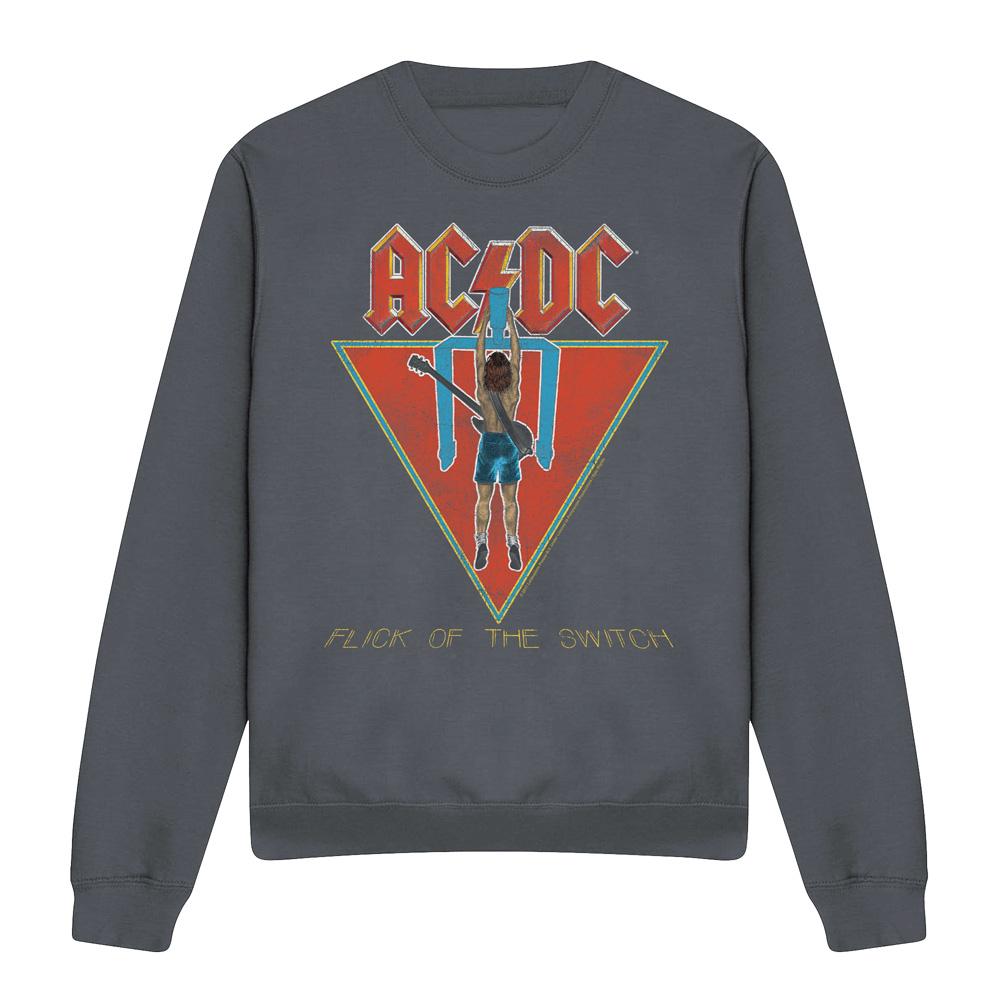 Charcoal - Front - AC-DC Unisex Adult Flick of the Switch Sweatshirt
