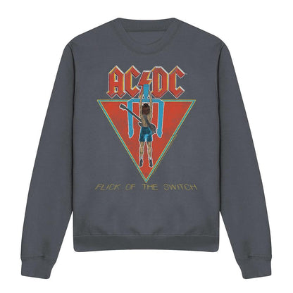 Charcoal - Front - AC-DC Unisex Adult Flick of the Switch Sweatshirt