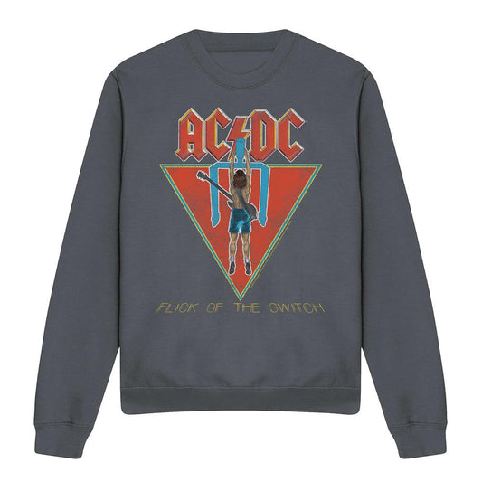 Charcoal - Front - AC-DC Unisex Adult Flick of the Switch Sweatshirt