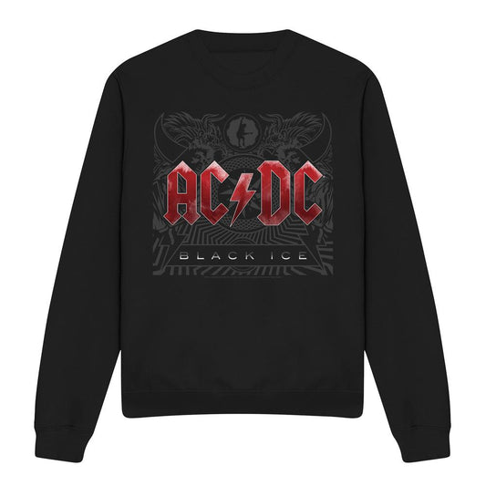 Black - Front - AC-DC Unisex Adult Black Ice Sweatshirt